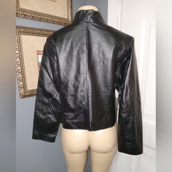 JESSICA LONDON OPEN LEATHER JACKET SZ 16 - Picture 6 of 10